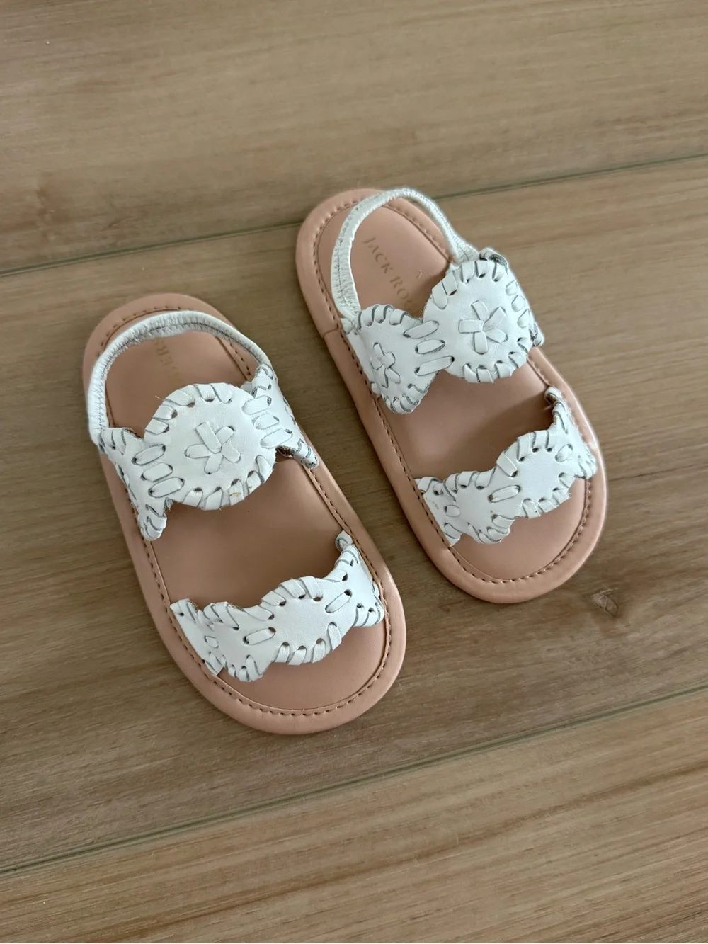 Jack Rogers Baby Lauren White Floral Cutout Sandals